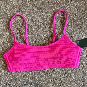 wild fable Hot Pink Smocked Bikini Top